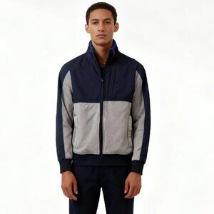Tommy Hilfiger Sport Men's Blue/Gray Color Block Fleece Lined Varsity Jacket XS